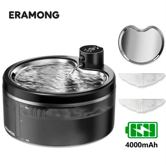 Ultra-Quiet Cordless Pet Water Fountain with sensor