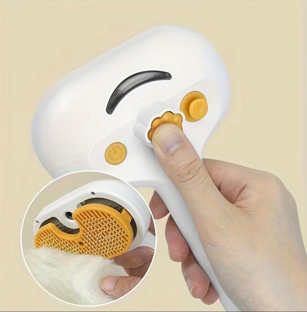 Premium 4-In-1 Electric Pet Steam Brush Care Kit