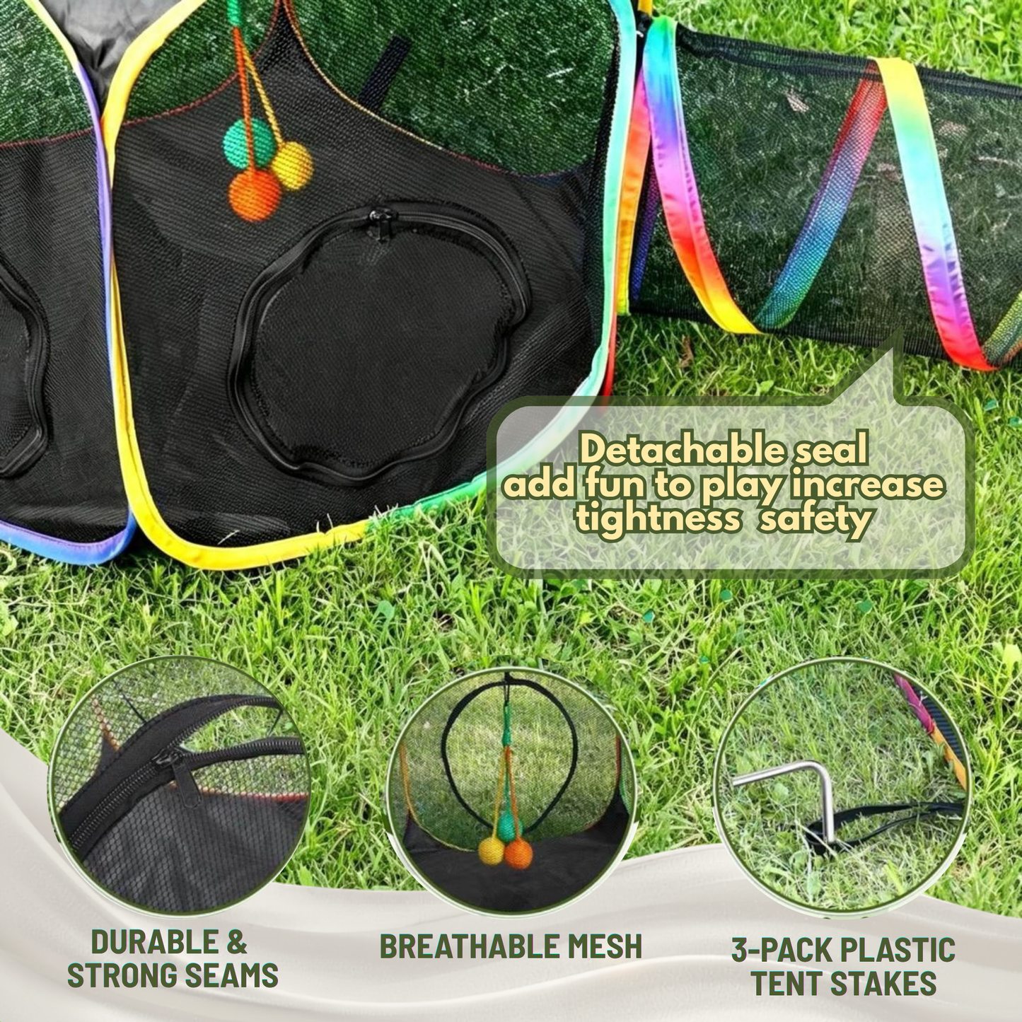 Premium Quality 5-In-1 Portable Outdoor Cat Enclosure