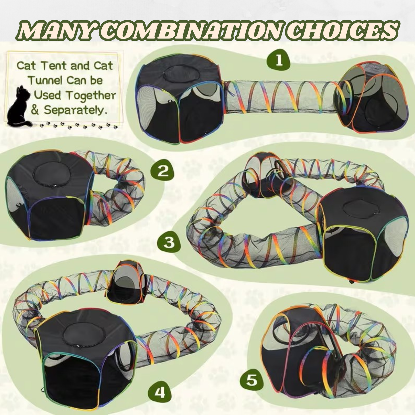 Premium Quality 5-In-1 Portable Outdoor Cat Enclosure