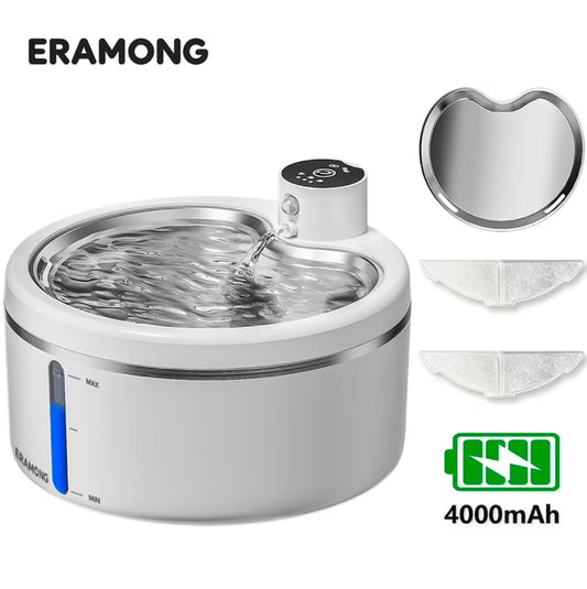 Ultra-Quiet Cordless Pet Water Fountain with sensor