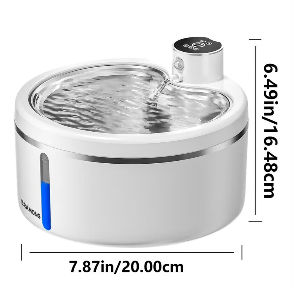 Ultra-Quiet Cordless Pet Water Fountain with sensor
