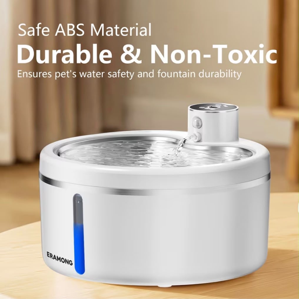 Ultra-Quiet Cordless Pet Water Fountain with sensor